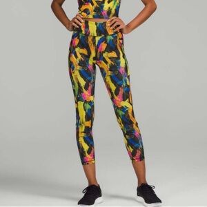 Lululemon Wunder Train HR Tight 25" Sz 6 Multicolor Undertone Black Multi Rare